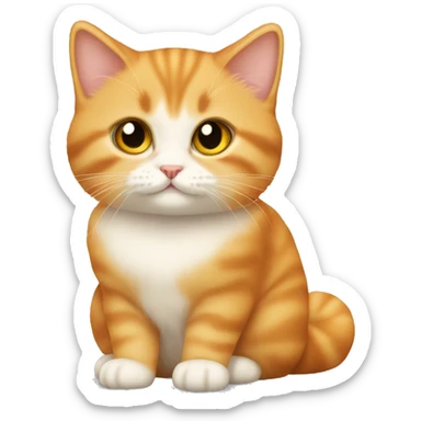 Orange munchkin cat sitting sticker