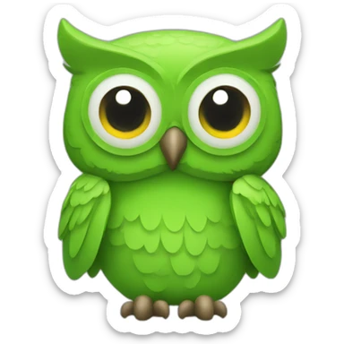 Duolingo green owl sticker