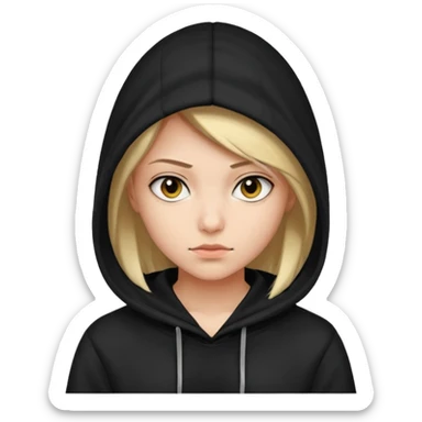 hacker girl with black hoodie sticker