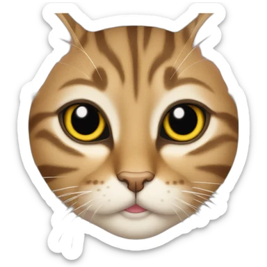 tabby cat with the text "sus" above it sticker