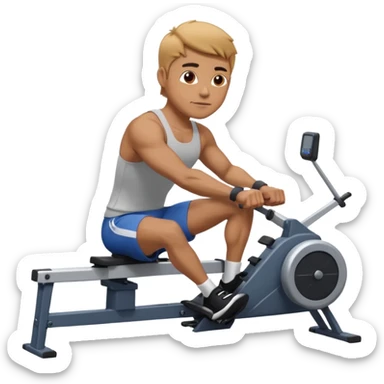 guy workout rowing on machine  sticker