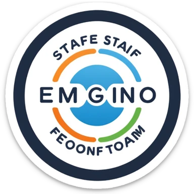 Staff team logo with name sticker