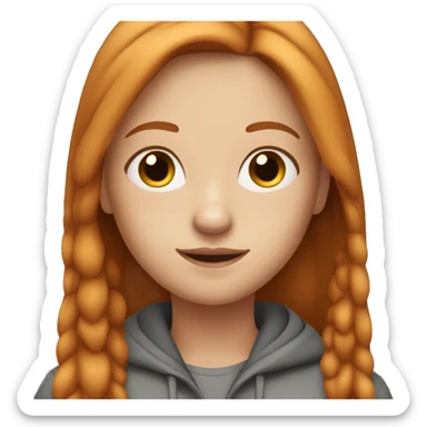 Beautiful girl with straight ginger hair with middle parting sticker