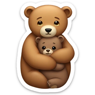 A cute bear hugging another bear  sticker