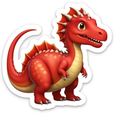 Dinosaur/dragon single scale that is red with the lining being black. sticker