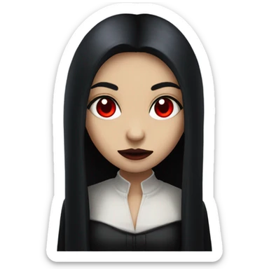 vampire girl, red eyes, black long hair sticker
