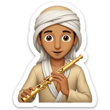 Arabian snake charmer playing flute sticker