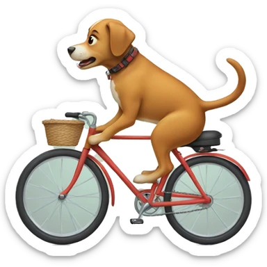 Dog riding a bike sticker