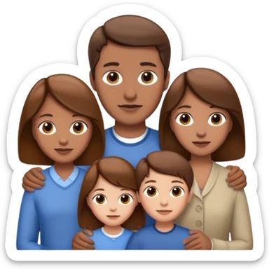 family aill white / browm hair sticker
