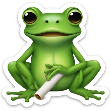 Frog with a joint sticker