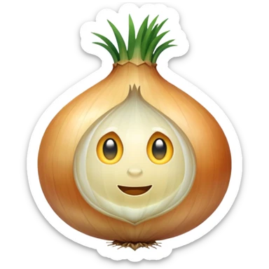 an onion emoji with a window sticker