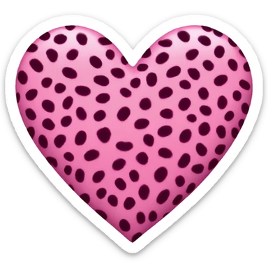 Pink cheetah print heart sticker