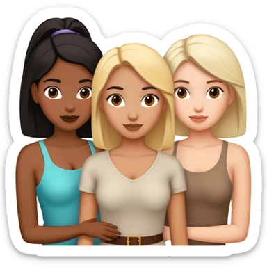  female friends, two are Latin one is black and one is white  sticker