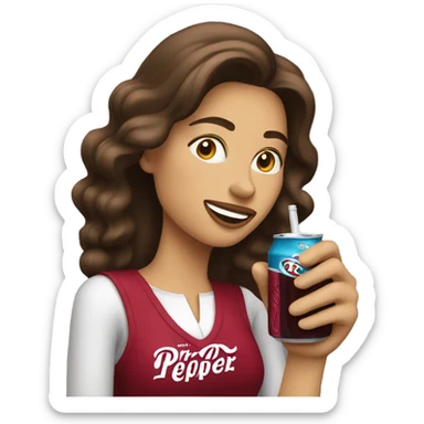 woman drinking dr pepper sticker