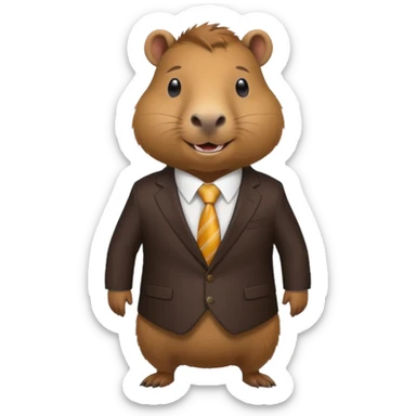 Capybara weating a buisness suit sticker
