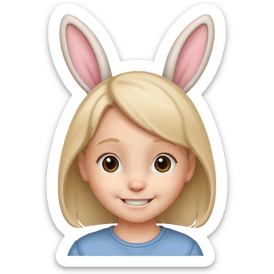 bunny eared kid sticker