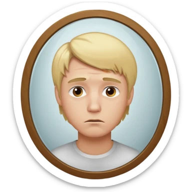 mirror selfie sad men blond hairs sticker