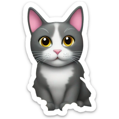 cat with a bunch of flower sticker