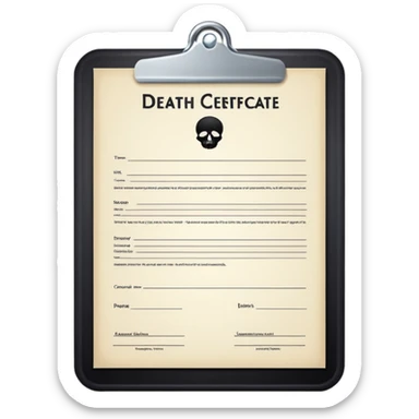 death certificate sticker