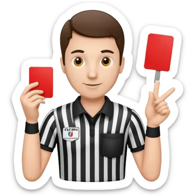Referee with red card sticker