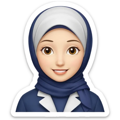 Hijab white caot sticker