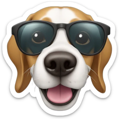 Dog with Shoes and Glases on  sticker