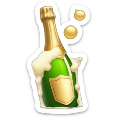 opening-champagne-bottle-with-foam sticker