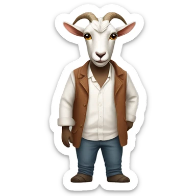 goat with human clothes sticker
