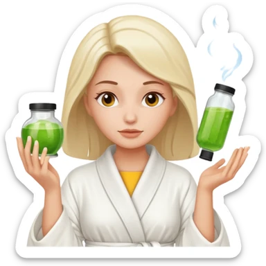 detox facial woman wearing robe sticker