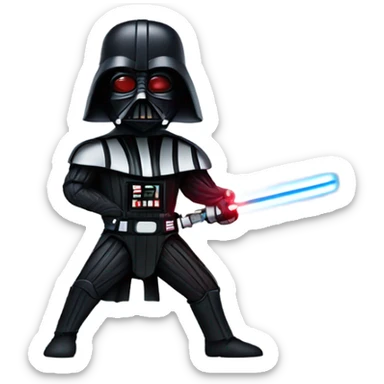 darth vader with light saber sticker