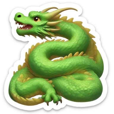 realistic chinese earth dragon curled up sleeping sticker
