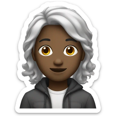 Black Girlfriend - White boy friend with gray Hair sticker