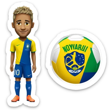 Realistic Emoji from the Soccer Player Neymar Jr. with Brazil Soccer Shirt sticker