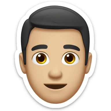 guy, short black hair, brown eyes, adult, no mustache, no beard, shoulder-length sticker