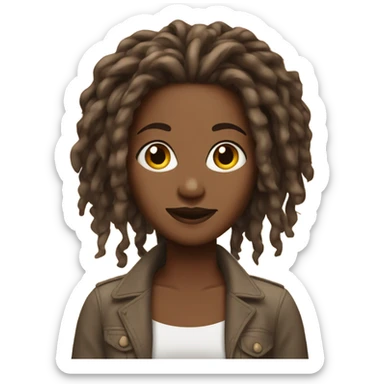 Brown beauty with locs sticker