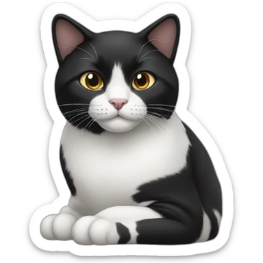 Black White cat sticker