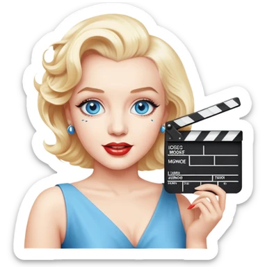 Blue eyes, Marilyn Monroe holding the clapperboard sticker