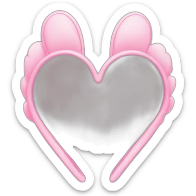 Heart shaped hairband,Thin and short bunny ear, pink color sticker