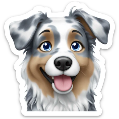 blue merle dog with blue eyes  sticker