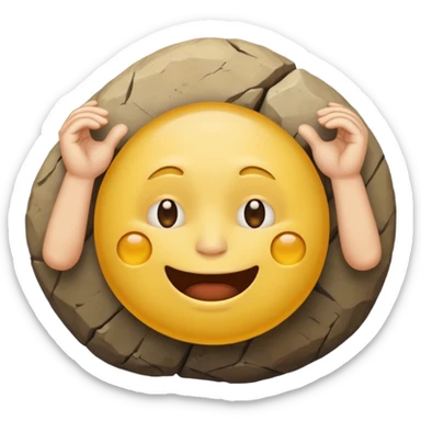 a yellow emoji circle with rock on hands and he looks super drunk sticker