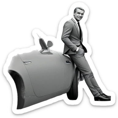 stylish boy in greyscale suit sticker