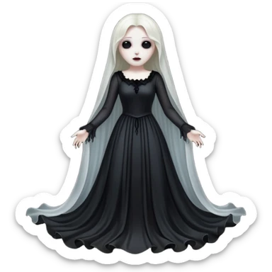 Dead ghost, black gothic style sticker