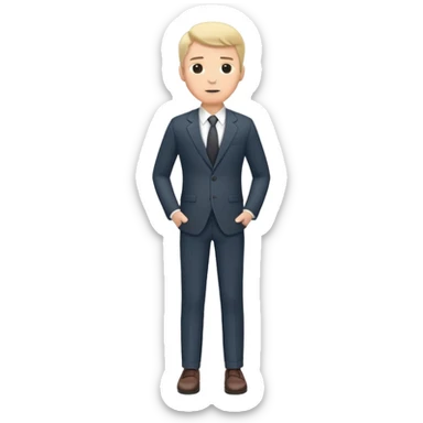 white man in suit and shoes, with hands on his hips sticker