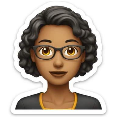 young woman teacher near blackboard sticker