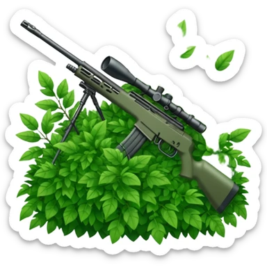 long sniper in a big bush sticker