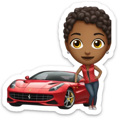 The word karis with a ferarri car sticker