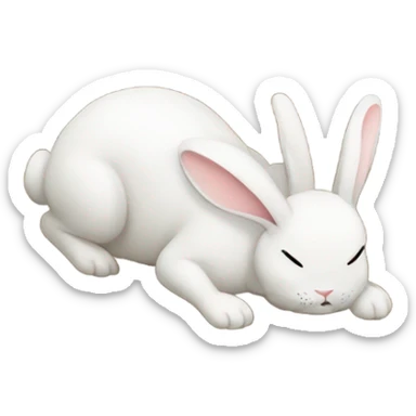 Bunny sleeping in a shallow water puddle sticker