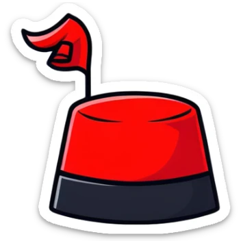 cartoonish sticker of a fez hat sticker
