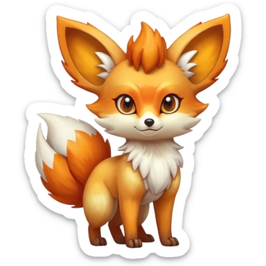 Shiny Fennekin-Vulpix-fusion-hybrid full body sticker