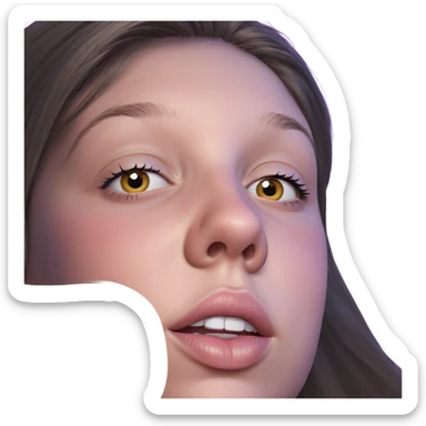 girl with parted lips portrait sticker
